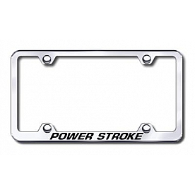 Automotive Gold License Plate Frame - Silver Stainless Steel - LFWPWREC