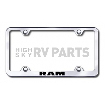 Automotive Gold License Plate Frame - Silver Stainless Steel - LFWRAMEC