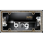 Cruiser License Plate Frame - Leopard Bling Die Cast Zinc - 18517