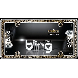 Cruiser License Plate Frame - Leopard Bling Die Cast Zinc - 18517