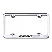 Automotive Gold License Plate Frame - Silver Stainless Steel - LFWF25EC