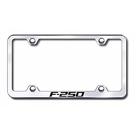 Automotive Gold License Plate Frame - Silver Stainless Steel - LFWF25EC