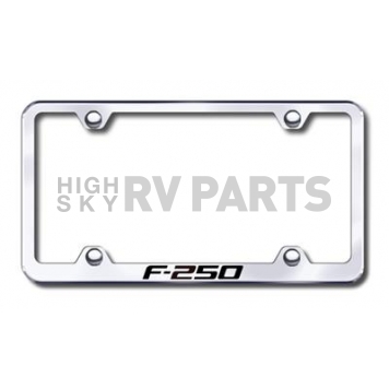 Automotive Gold License Plate Frame - Silver Stainless Steel - LFWF25EC