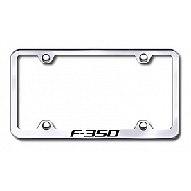 Automotive Gold License Plate Frame - Silver Stainless Steel - LFWF35EC