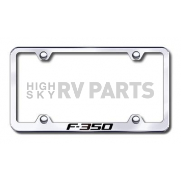 Automotive Gold License Plate Frame - Silver Stainless Steel - LFWF35EC