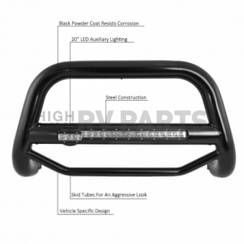 Black Horse Offroad Bull Bar Tubular 2-1/2 Inch Black Aluminum - ABDOE1011B-4