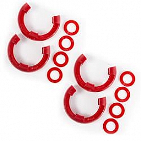 Rugged Ridge D-Ring Isolator - 3/4 Inch Red Polyurethane Set Of 4 Isolators/ 8 Washers - 1123561