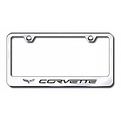Automotive Gold License Plate Frame - Silver Stainless Steel - LFCOV6EC