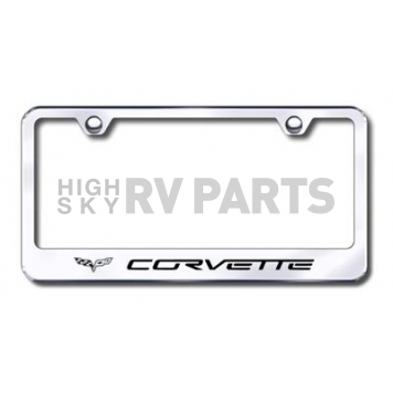 Automotive Gold License Plate Frame - Silver Stainless Steel - LFCOV6EC