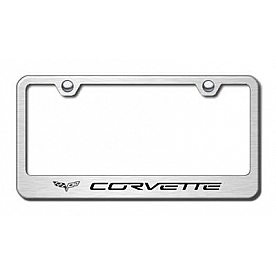 Automotive Gold License Plate Frame - Silver Stainless Steel - LFCOV6ES