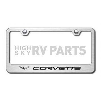 Automotive Gold License Plate Frame - Silver Stainless Steel - LFCOV6ES