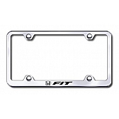 Automotive Gold License Plate Frame - Silver Stainless Steel - LFWFITEC