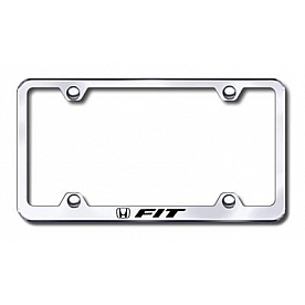 Automotive Gold License Plate Frame - Silver Stainless Steel - LFWFITEC