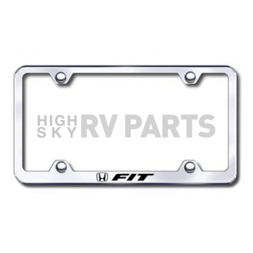 Automotive Gold License Plate Frame - Silver Stainless Steel - LFWFITEC