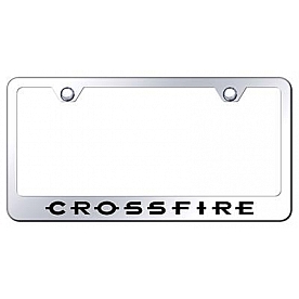 Automotive Gold License Plate Frame - Silver Stainless Steel - LFCROEC