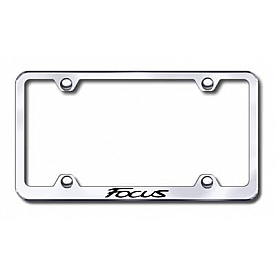 Automotive Gold License Plate Frame - Silver Stainless Steel - LFWFOCEC