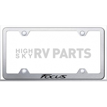 Automotive Gold License Plate Frame - Silver Stainless Steel - LFWFOCES