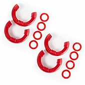 Rugged Ridge D-Ring Isolator - 7/8 Inch Red Polyurethane Set Of 4 Isolators/ 8 Washers - 1123571