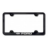 Automotive Gold License Plate Frame - Black Stainless Steel - LFWFOREB