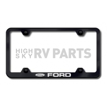 Automotive Gold License Plate Frame - Black Stainless Steel - LFWFOREB
