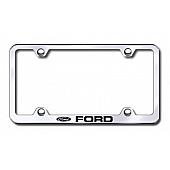 Automotive Gold License Plate Frame - Silver Stainless Steel - LFWFOREC