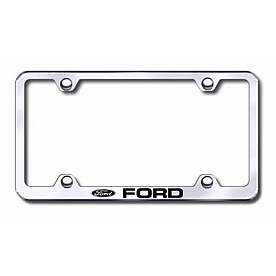 Automotive Gold License Plate Frame - Silver Stainless Steel - LFWFOREC