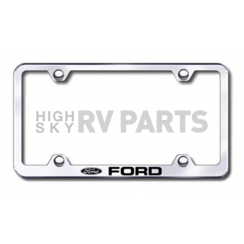Automotive Gold License Plate Frame - Silver Stainless Steel - LFWFOREC