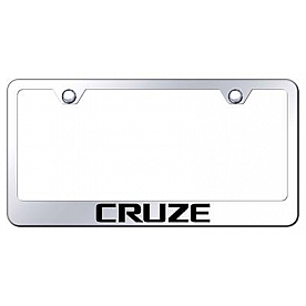 Automotive Gold License Plate Frame - Silver Stainless Steel - LFCRUEC