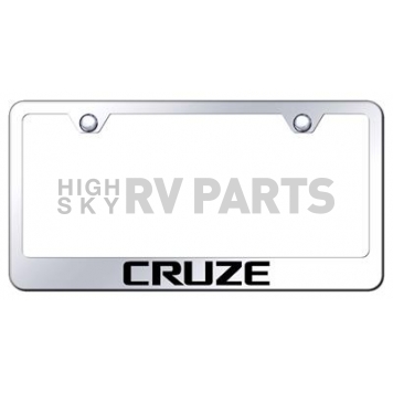 Automotive Gold License Plate Frame - Silver Stainless Steel - LFCRUEC
