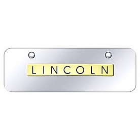 Automotive Gold License Plate - Lincoln Stainless Steel - LINNGCM
