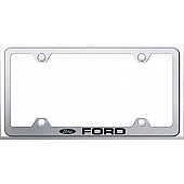 Automotive Gold License Plate Frame - Silver Stainless Steel - LFWFORES