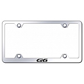 Automotive Gold License Plate Frame - Silver Stainless Steel - LFWG6EC
