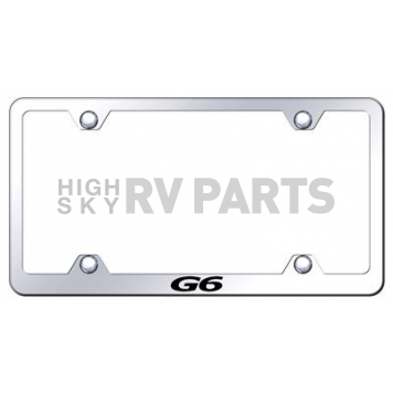 Automotive Gold License Plate Frame - Silver Stainless Steel - LFWG6EC
