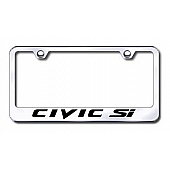 Automotive Gold License Plate Frame - Silver Stainless Steel - LFCSIEC