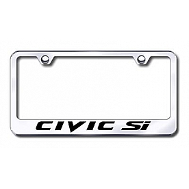 Automotive Gold License Plate Frame - Silver Stainless Steel - LFCSIEC