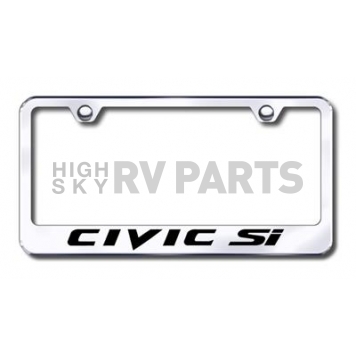Automotive Gold License Plate Frame - Silver Stainless Steel - LFCSIEC