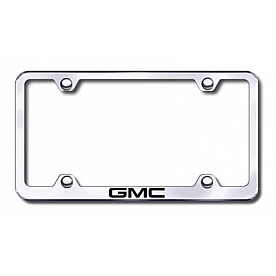 Automotive Gold License Plate Frame - Silver Stainless Steel - LFWGMCEC