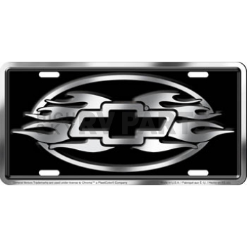 Chroma Graphics License Plate - Chevrolet Logo With Flames Aluminum - 1959
