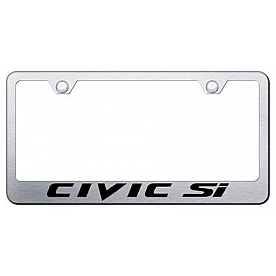 Automotive Gold License Plate Frame - Silver Stainless Steel - LFCSIES