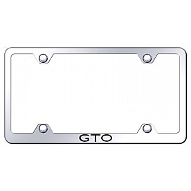 Automotive Gold License Plate Frame - Silver Stainless Steel - LFWGTOEC