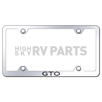 Automotive Gold License Plate Frame - Silver Stainless Steel - LFWGTOEC