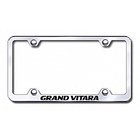 Automotive Gold License Plate Frame - Silver Stainless Steel - LFWGVIEC