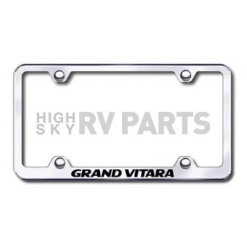 Automotive Gold License Plate Frame - Silver Stainless Steel - LFWGVIEC