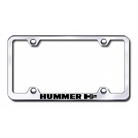Automotive Gold License Plate Frame - Silver Stainless Steel - LFWH2EC
