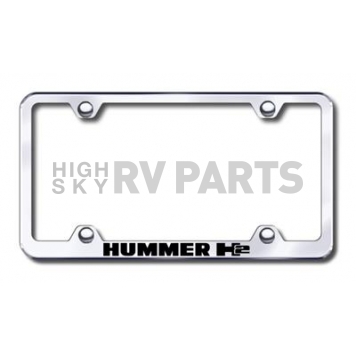 Automotive Gold License Plate Frame - Silver Stainless Steel - LFWH2EC