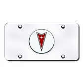 Automotive Gold License Plate - Pontiac Logo Stainless Steel - PONGC