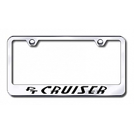 Automotive Gold License Plate Frame - Silver Stainless Steel - LFPTCEC