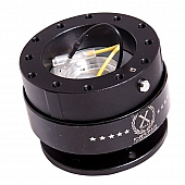 NRG Innovations Steering Wheel Quick Release - 6 Hole Hub Adapter Aircraft Grade Aluminum Black - SRK200BK