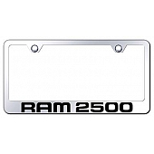 Automotive Gold License Plate Frame - Silver Stainless Steel - LFR25EC