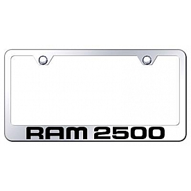 Automotive Gold License Plate Frame - Silver Stainless Steel - LFR25EC